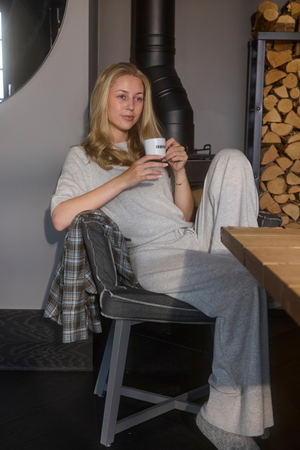 Line Of Oslo Monroe Longer Arm Topp  Grey Melange 006