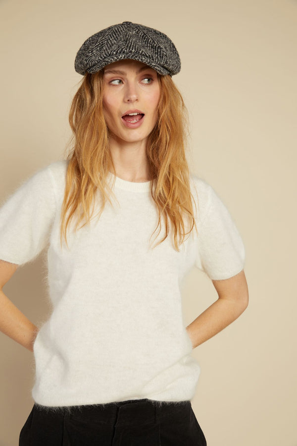 Line Of Oslo Monroe SS24 Knitted T-shirt Knitted sweater Creme 091