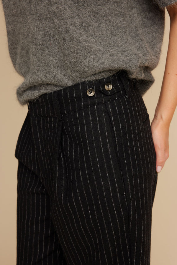 Line Of Oslo Moon Stripe 24 Trousers Trouser Black 097