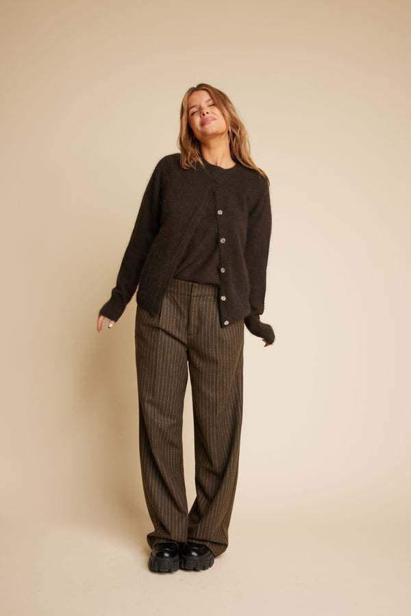 Line Of Oslo Moon Stripe 24 Trousers Trouser Brown 063