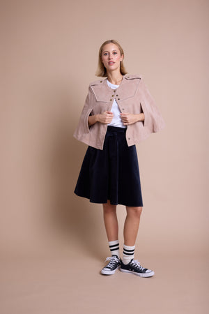 Line Of Oslo Moss Semsket Cape Jacket Camel 061