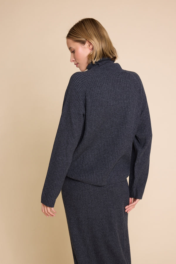 Line Of Oslo New Martine Ribbed Sweater Knitted sweater Antracite 004