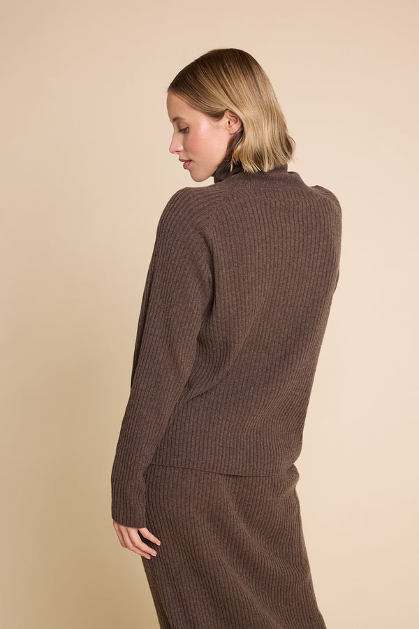 Line Of Oslo New Martine Ribbed Sweater Knitted sweater Brown 063