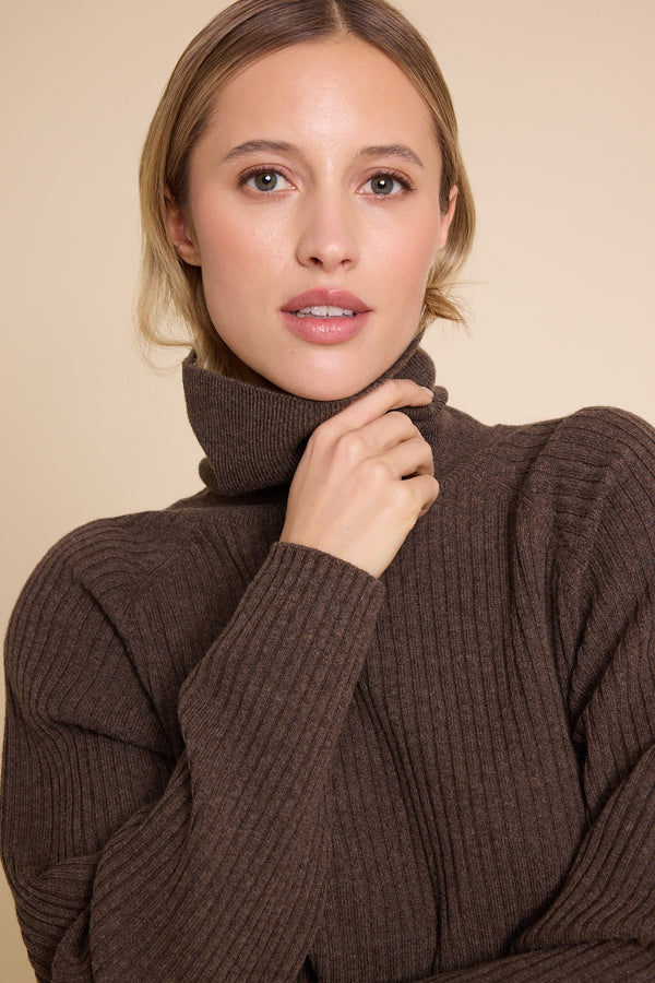Line Of Oslo New Martine Ribbed Sweater Knitted sweater Brown 063