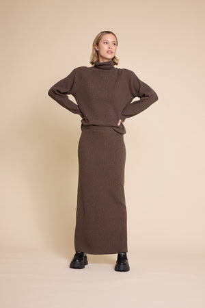 Line Of Oslo New Martine Ribbed Sweater Knitted sweater Brown 063