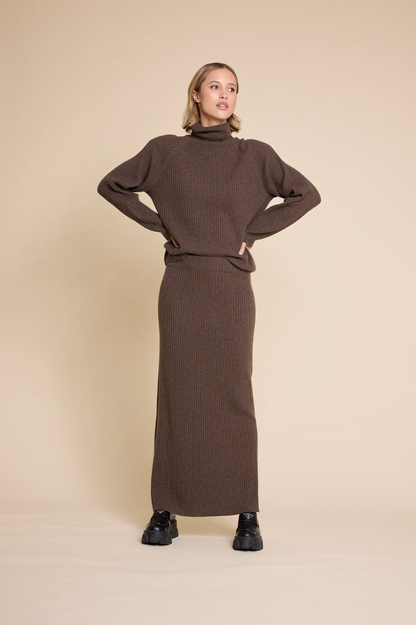 Line Of Oslo New Martine Ribbed Sweater Knitted sweater Brown 063