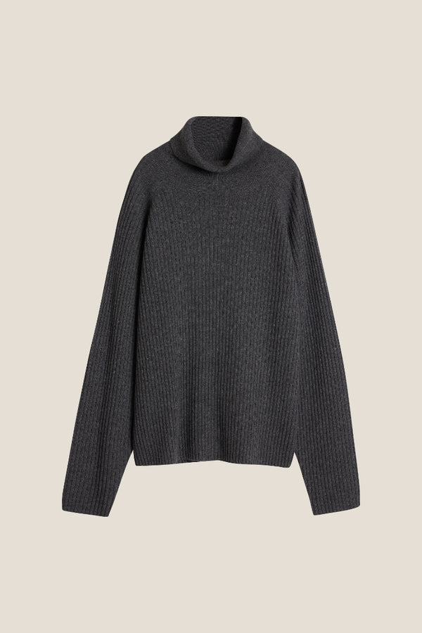 Line Of Oslo New Martine Ribbed Sweater Knitted sweater Antracite 004
