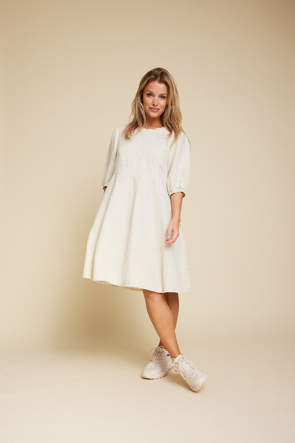 Line Of Oslo New Saint Linen Dress Dress Latte