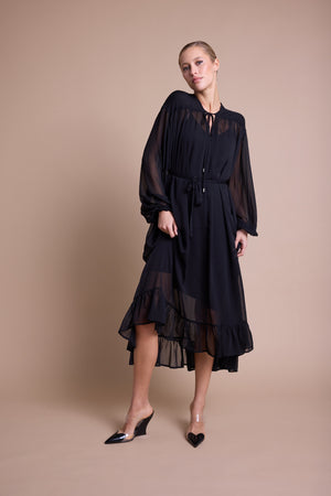 Line Of Oslo Nicole Long Kjole Dress Black 097