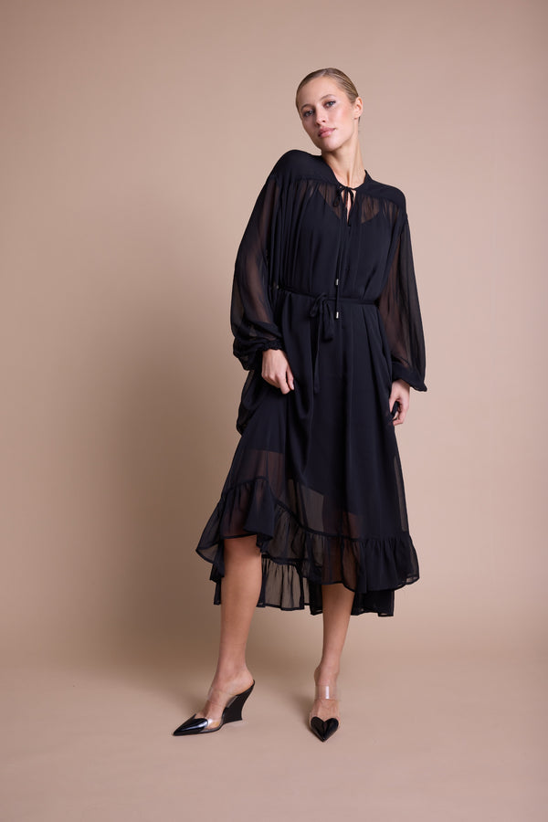 Line Of Oslo Nicole Long Kjole Dress Black 097