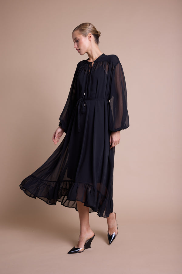Line Of Oslo Nicole Long Kjole Dress Black 097