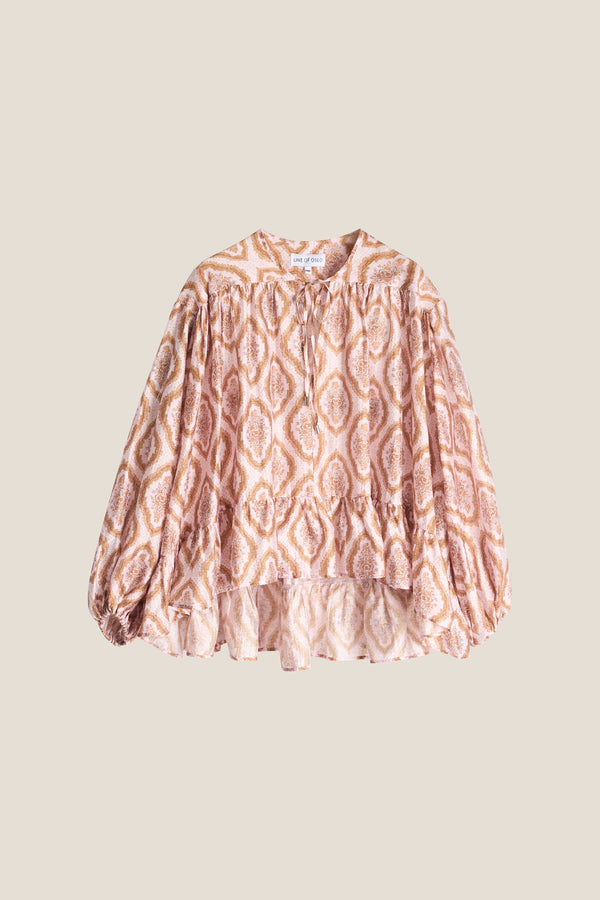 Line Of Oslo Nicole Print Bluse Blouse Pink 002