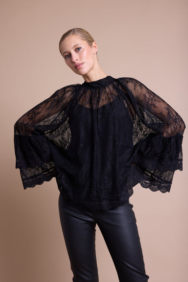 Line Of Oslo Old Bluse Blouse Black 097