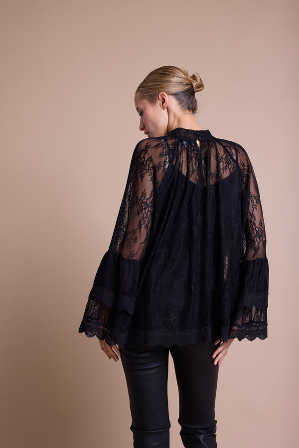Line Of Oslo Old Bluse Blouse Black 097