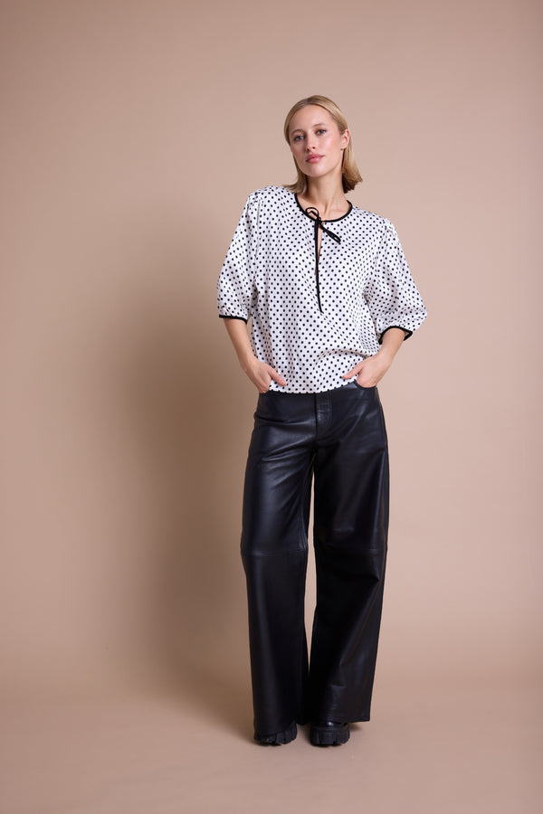 Line Of Oslo Petit Dots Bluse Blouse White 001