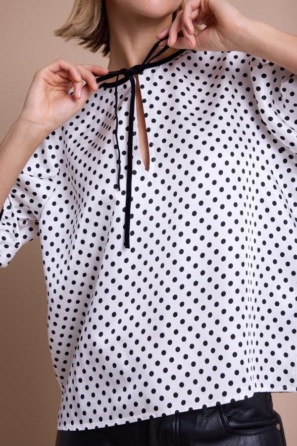 Line Of Oslo Petit Dots Bluse Blouse White 001