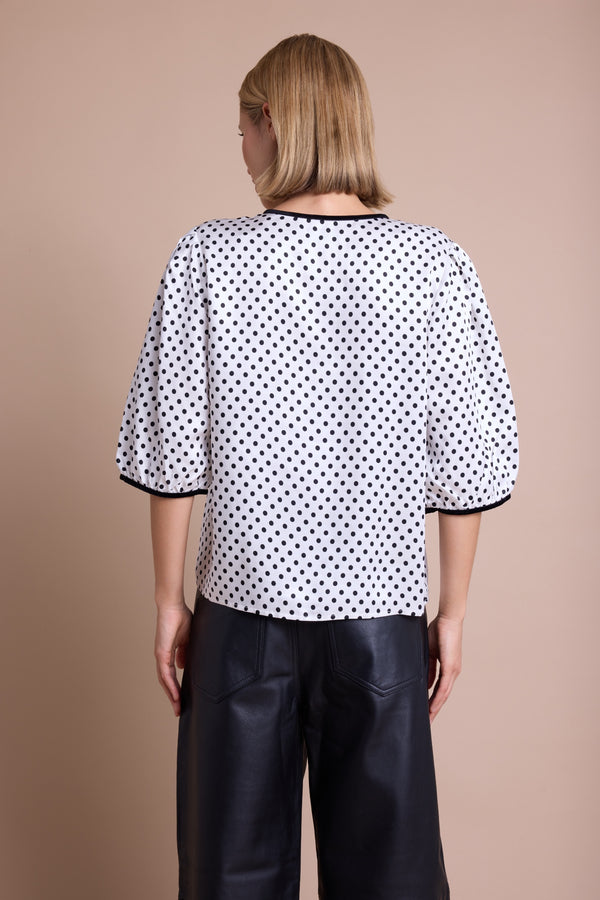 Line Of Oslo Petit Dots Bluse Blouse White 001