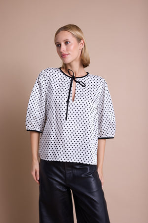 Line Of Oslo Petit Dots Bluse Blouse White 001