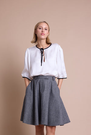 Line Of Oslo Petit Solid Bluse Blouse White 001