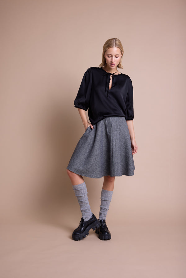 Line Of Oslo Petit Solid Bluse Blouse Black 097