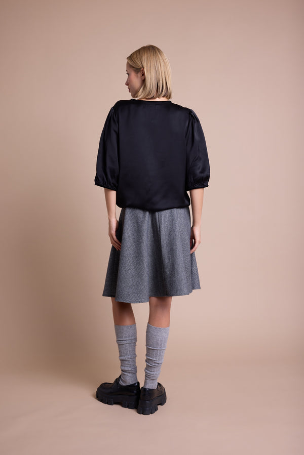 Line Of Oslo Petit Solid Bluse Blouse Black 097