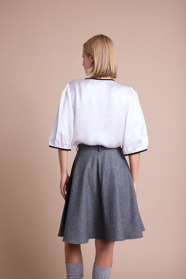 Line Of Oslo Petit Solid Bluse Blouse White 001