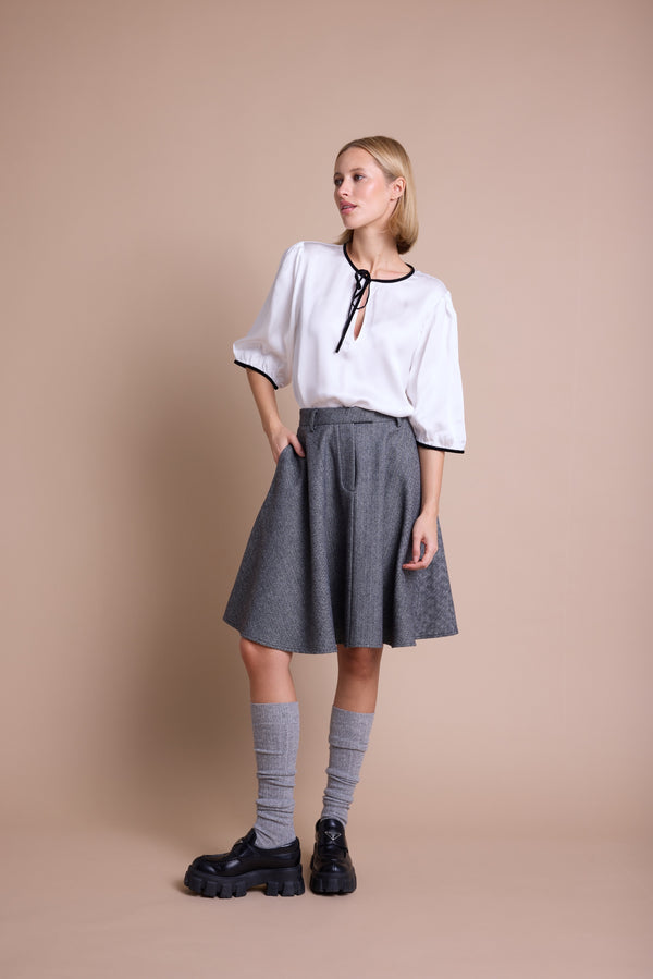Line Of Oslo Petit Solid Bluse Blouse White 001