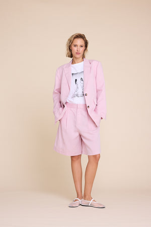 Line Of Oslo Pluto Linen Shorts Short Pink 002