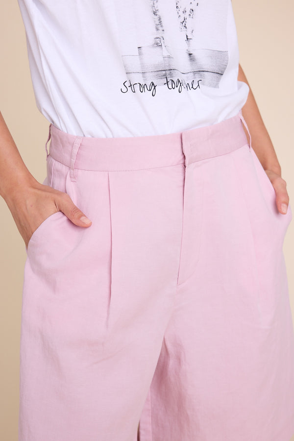 Line Of Oslo Pluto Linen Shorts Short Pink 002