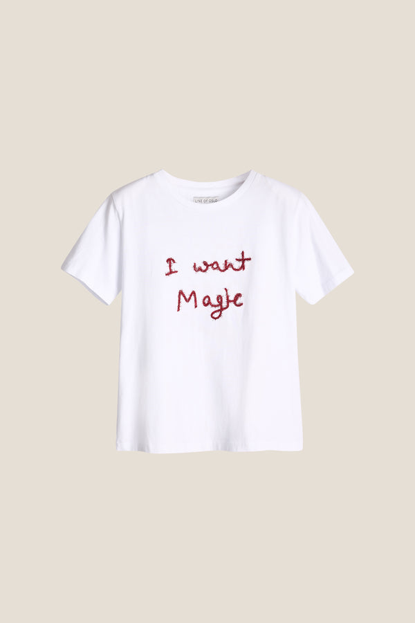 Line Of Oslo Preppy Magic T-skjorte T-shirt White w/red
