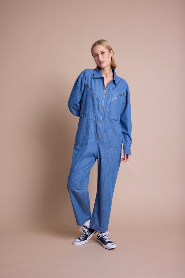Line Of Oslo Ready Denim Jumpsuit Overalls Denim 099