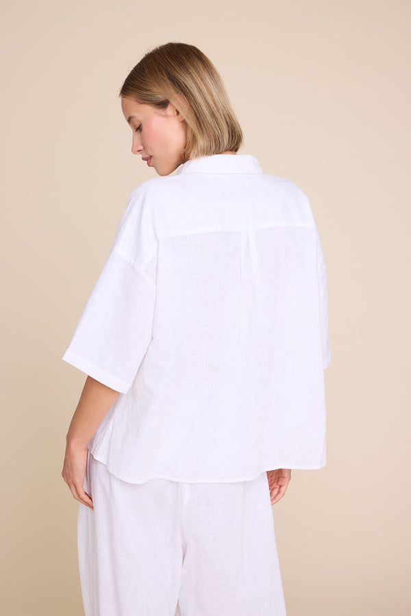 Line Of Oslo Resort Linen Top Top White 001