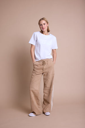 Line Of Oslo Rolling Semsket Bukse Trouser Camel 061