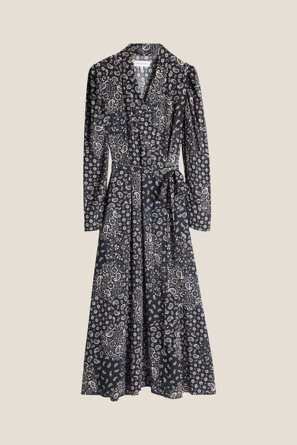 Line Of Oslo Scarlett Paisley Kjole Dress As is 136