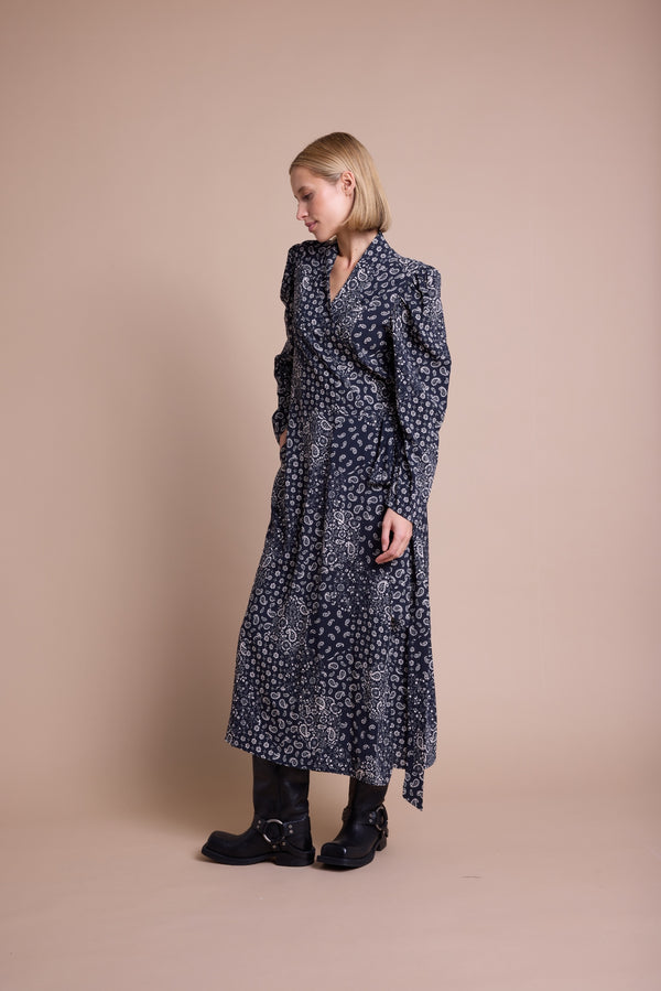 Line Of Oslo Scarlett Paisley Kjole Dress As is 136