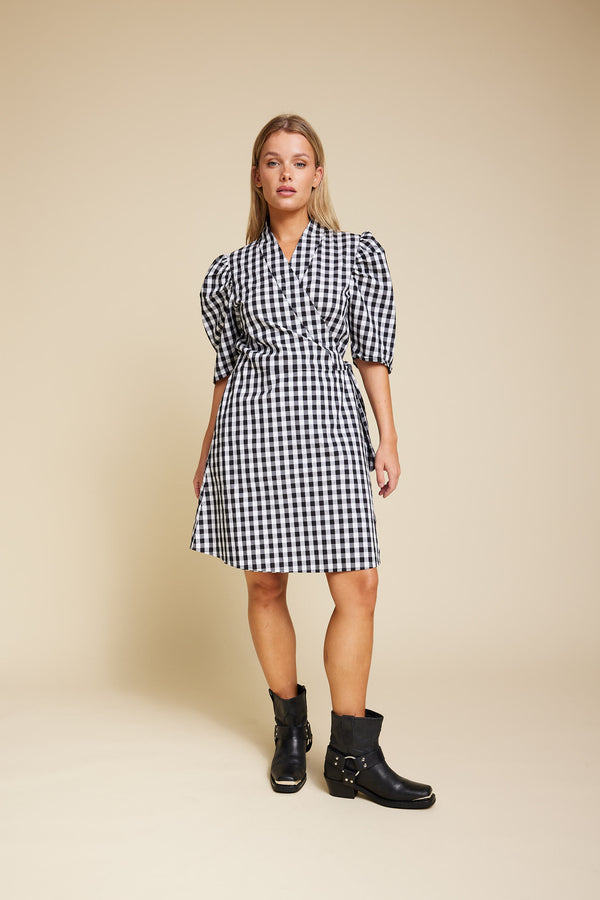 Line Of Oslo Scarlett Short Check Dress Dresses Black 097