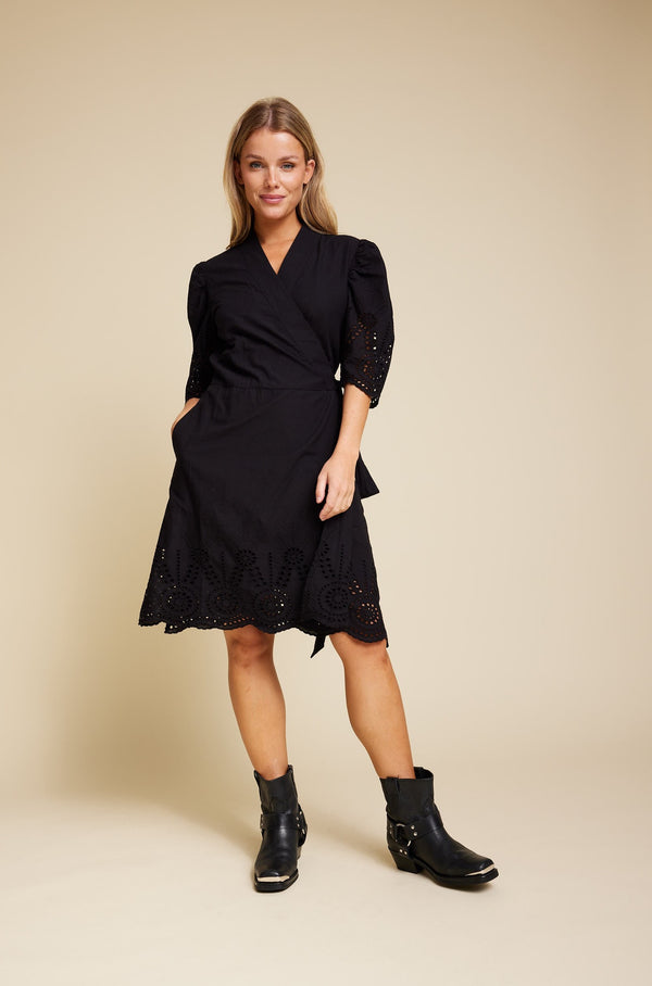 Line Of Oslo Scarlett Short Lace Dress Dresses Black 097