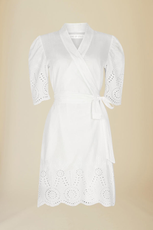 Line Of Oslo Scarlett Short Lace Dress Dresses White 001
