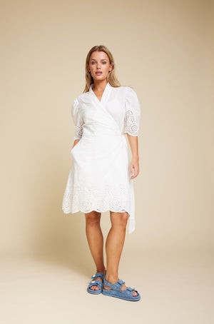 Line Of Oslo Scarlett Short Lace Dress Dresses White 001