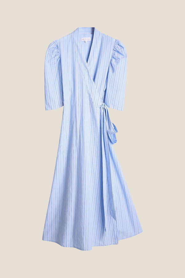 Line Of Oslo Scarlett Short Stripe Dress Dress Light Blue 003