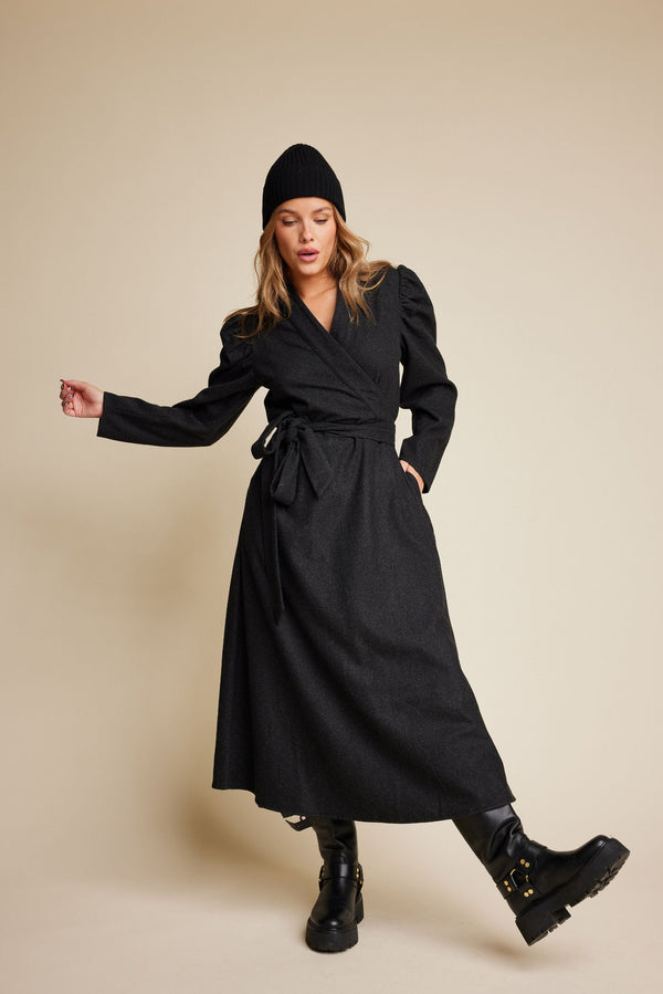 Line Of Oslo Scarlett Wool Dress Dress Antracite 004