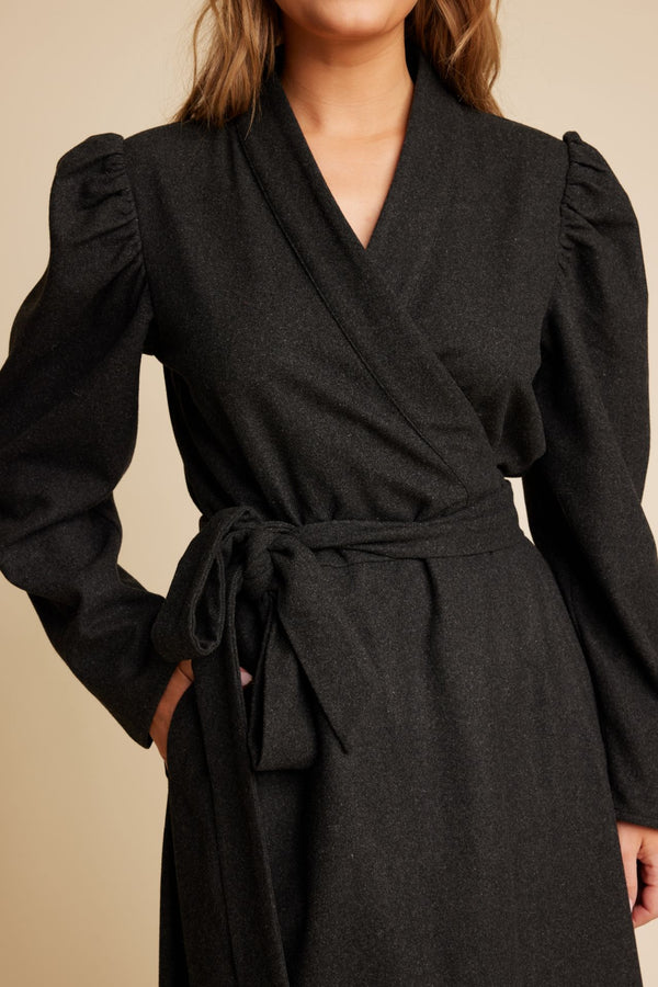 Line Of Oslo Scarlett Wool Dress Dress Antracite 004
