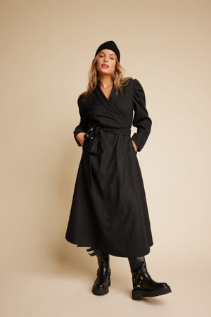 Line Of Oslo Scarlett Wool Dress Dress Antracite 004
