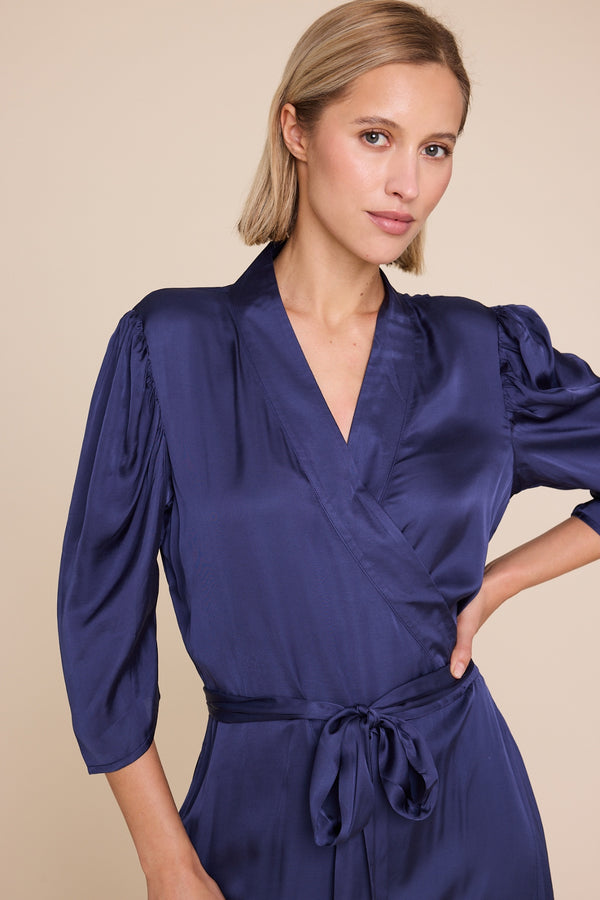 Line Of Oslo Scarlett Solid Dress Dress Dark blue
