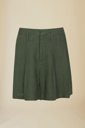 Line Of Oslo School Linen Skirt Skirt Army 119