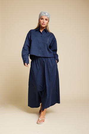 Line Of Oslo Skirt Solid Skirt Blue 066
