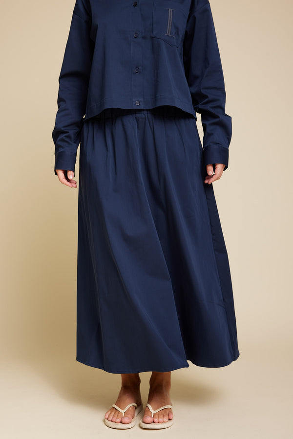 Line Of Oslo Skirt Solid Skirt Blue 066