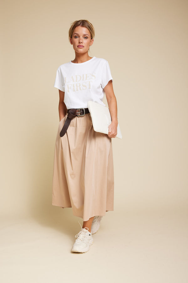 Line Of Oslo Skirt Solid Skirt Latte