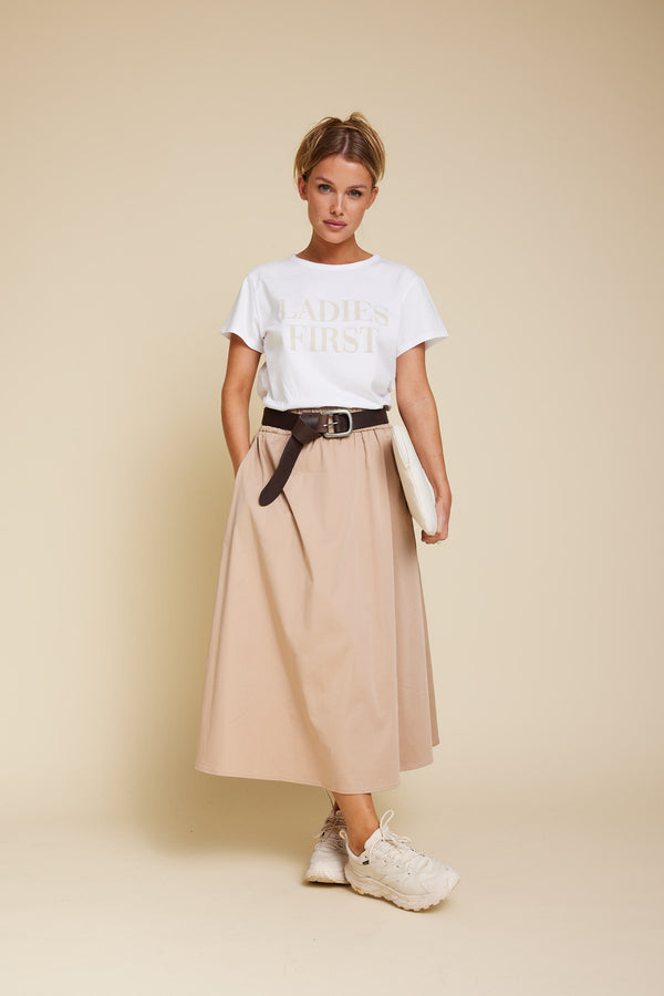 Line Of Oslo Skirt Solid Skirt Latte
