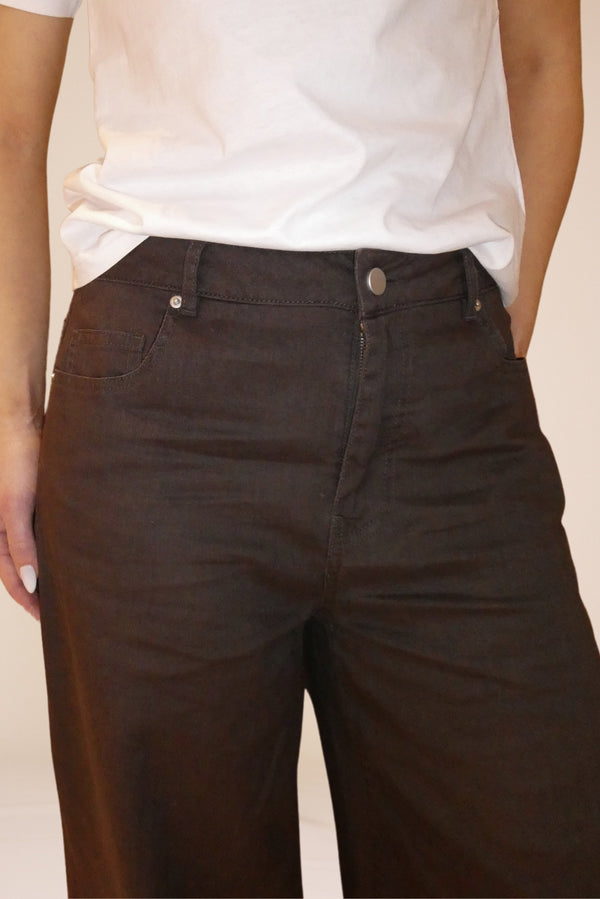 Line Of Oslo St. Barth Linen Trousers Trouser Dark brown 064